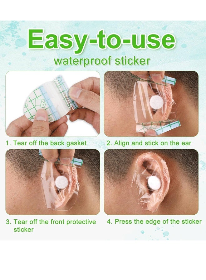 إيزي سو 60 قطعة من ملصقات حماية الأذن المقاومة للماء، أغطية أذن للأطفال للاستخدام مرة واحدة للسباحة، أغطية أذن استحمام للأطفال، ملصقات حماية حديثي الولادة، كرات قطنية للاستحمام للأطفال، السباحة، ركوب الأمواج، الغطس، الرياضات المائية (أزرق) - Image 4