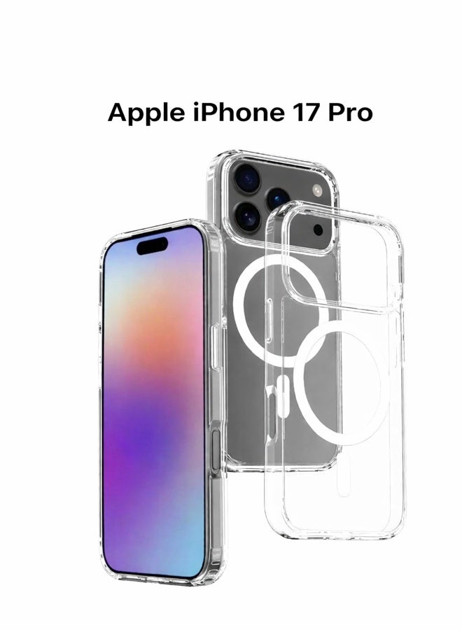 VR CREATIVE Premium Clear Magnetic Case for Apple iPhone 17 Pro  (6.3-Inch) – MagSafe Compatible, Anti-Yellowing Slim Transparent Protective Phone Case
