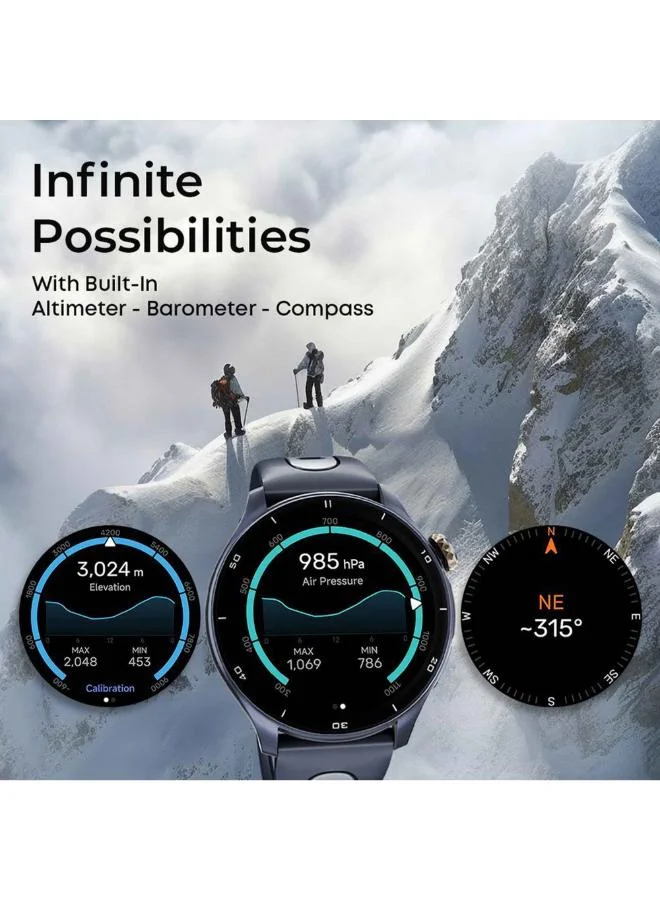 تيتان Men Smart Display Watch With Black Liquid Silicone Rubber Strap - 90206AP01