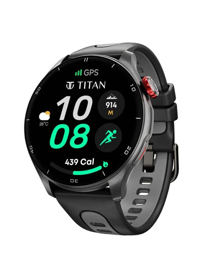 تيتان Men Smart Display Watch With Black Liquid Silicone Rubber Strap - 90206AP01