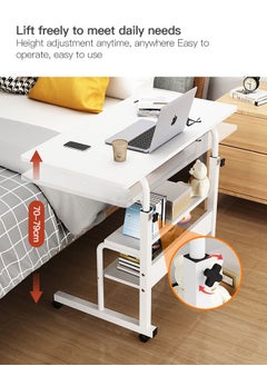 Sharpdo Sharpdo Bedside Table for Bedroom Movable Lifting Table 80*40*(79-90)cm  - Image 4