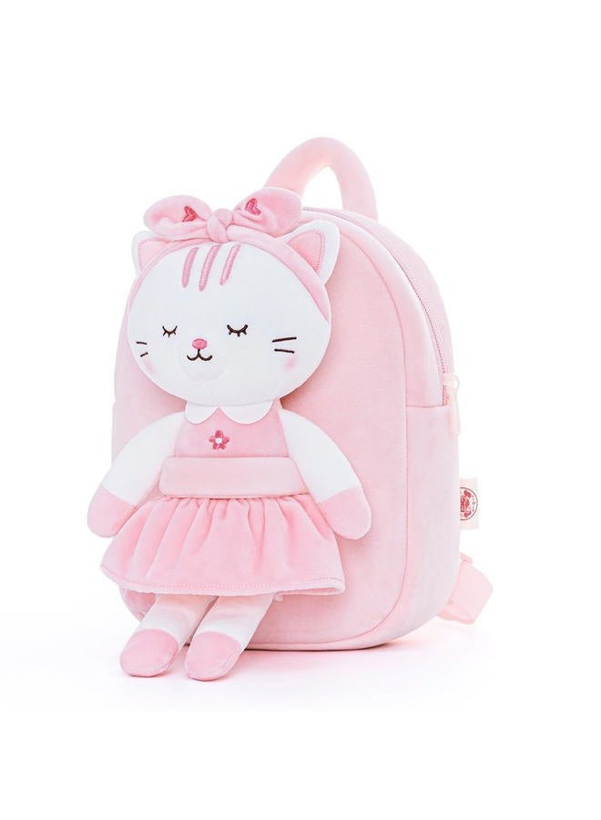 Lazada Cat Toddler Backpack Kitty Kids Backpacks for Girls with Detachable White Cat Toy 9" Age 2+ - Image 1