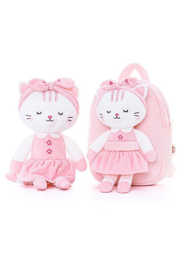 Lazada Cat Toddler Backpack Kitty Kids Backpacks for Girls with Detachable White Cat Toy 9" Age 2+ - Image 5