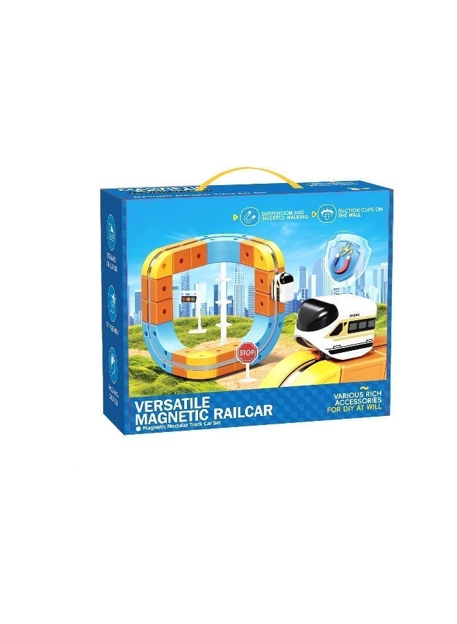 ماجني الاصحاب 66-Piece DIY Magnetic Levitation Track Set – Anti-Gravity Maglev Train Toy with Rechargeable Battery & USB Charger – 3D Loop Coaster Building Kit for Kids Ages 3+ - Image 4