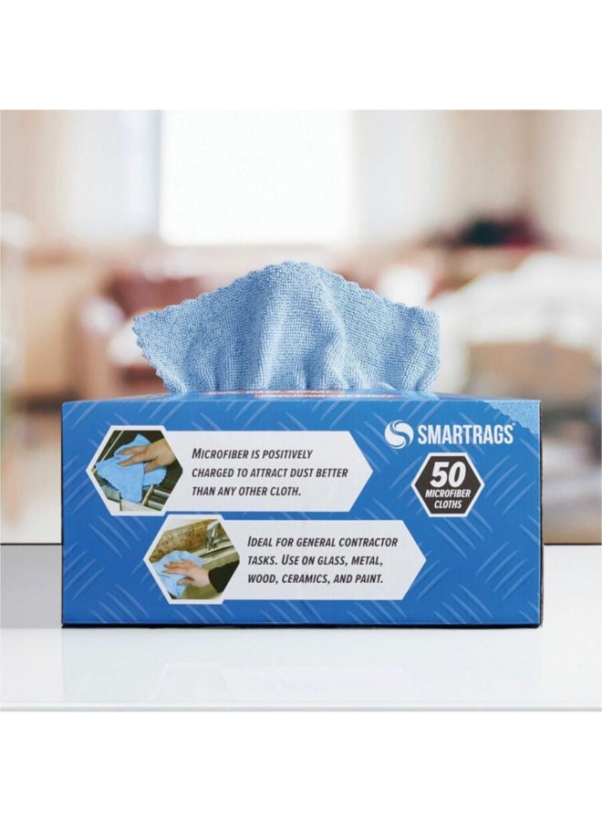 MONARCH 50-Piece Smartrags Disposable Reusable Microfiber Cloths Blue 16 x 16 Inch M950B - Image 4