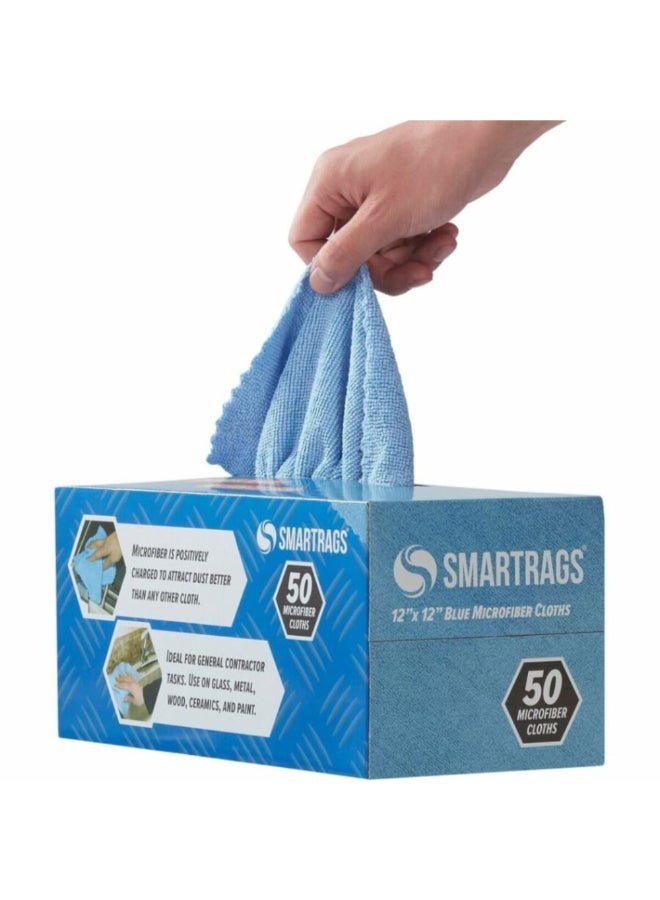 MONARCH 50-Piece Smartrags Disposable Reusable Microfiber Cloths Blue 16 x 16 Inch M950B - Image 3