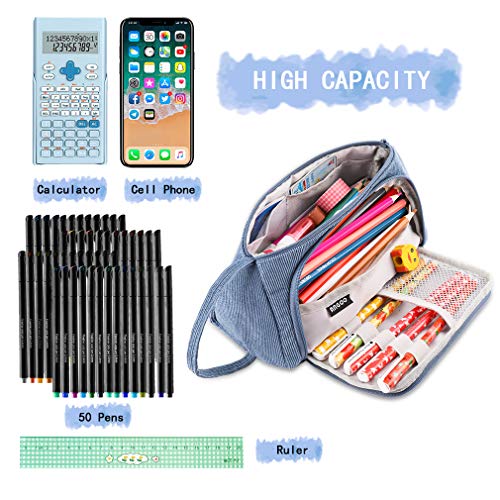 iSuperb Big Capacity Pencil Case Corduroy Large Pencil Pouch Portable Pen Bag Zipper Organizer Makeup Cosmetic Bags for Women Office - Image 5