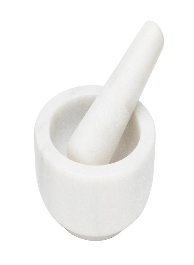 Fox Run Mortar and Pestle, Marble, White , 4.75" - Image 1