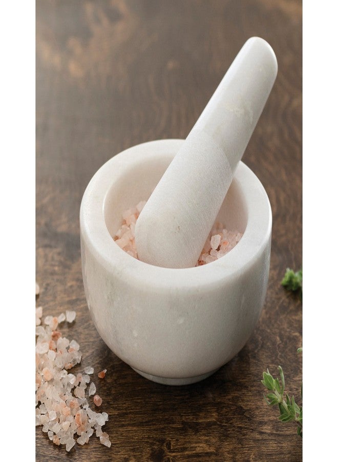 Fox Run Mortar and Pestle, Marble, White , 4.75" - Image 2