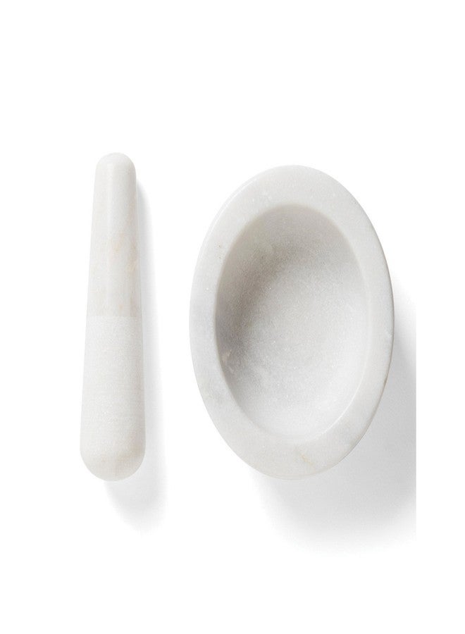Fox Run Mortar and Pestle, Marble, White , 4.75" - Image 3
