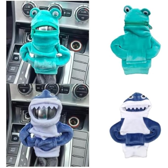ريحني تروس صغيرة من نوع Animal Gear Stick بغطاء هودي ناقل حركة السيارة غطاء ناقل الحركة سترة ناقل الحركة المضحك مقبض ناقل الحركة واقي هودي أدوات لطيفة إكسسوارات وزينة داخل السيارة بلو شارك أخضر ضفدع - Image 1