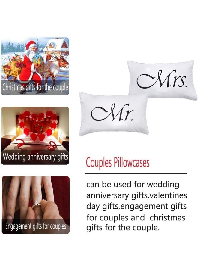 DasyFly 2PCS Mr and Mrs Pillow CasesHis and Hers Couples PillowcasesRomantic Anniversary Engagement Christmas Wedding Gifts for The CoupleBride Shower Gifts Ideas - Image 5