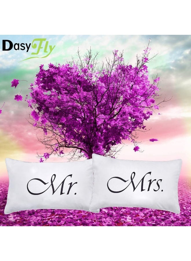 DasyFly 2PCS Mr and Mrs Pillow CasesHis and Hers Couples PillowcasesRomantic Anniversary Engagement Christmas Wedding Gifts for The CoupleBride Shower Gifts Ideas - Image 4