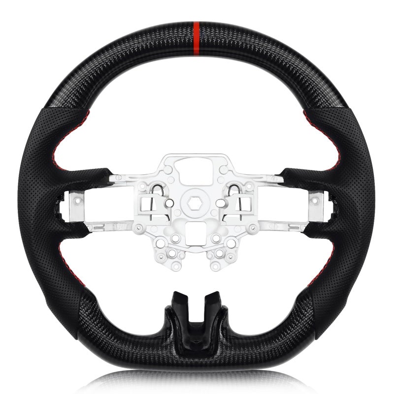 VOONKE Real Carbon Fiber Steering Wheel For Mustang EcoBoostGTShelby GT350GT350R Dshaped With stitching Nappa Perforated Leather Flatbottom Steering Wheel for Mustang 20182023