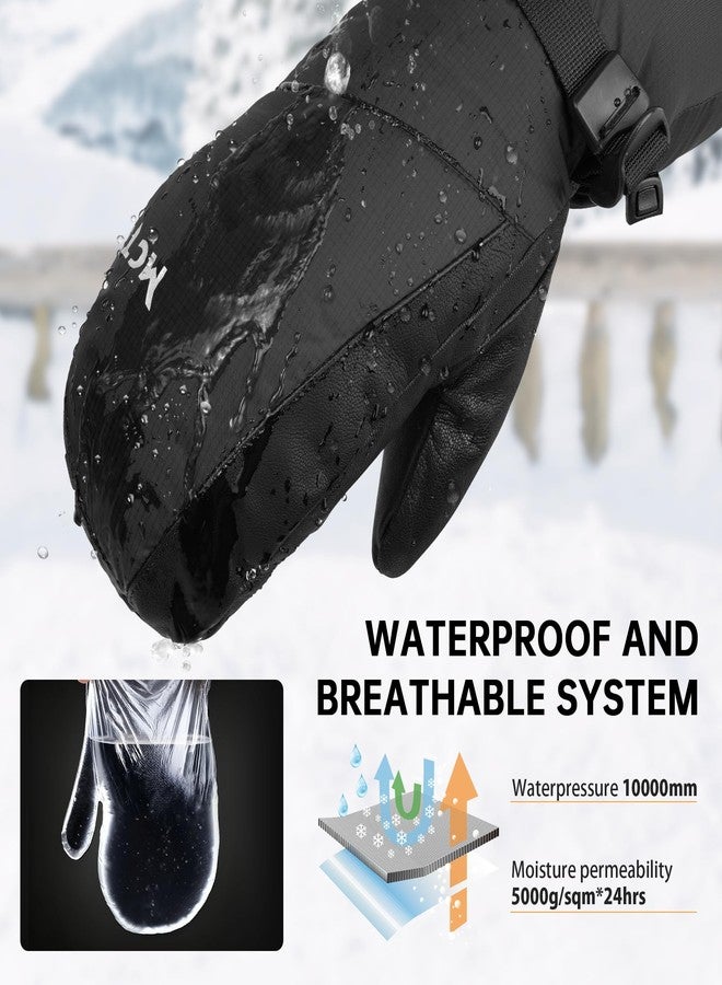 MCTi Ski Mittens Down Mittens Winter Cold Weather Waterproof Touch Screen Mitt for Men - Image 3