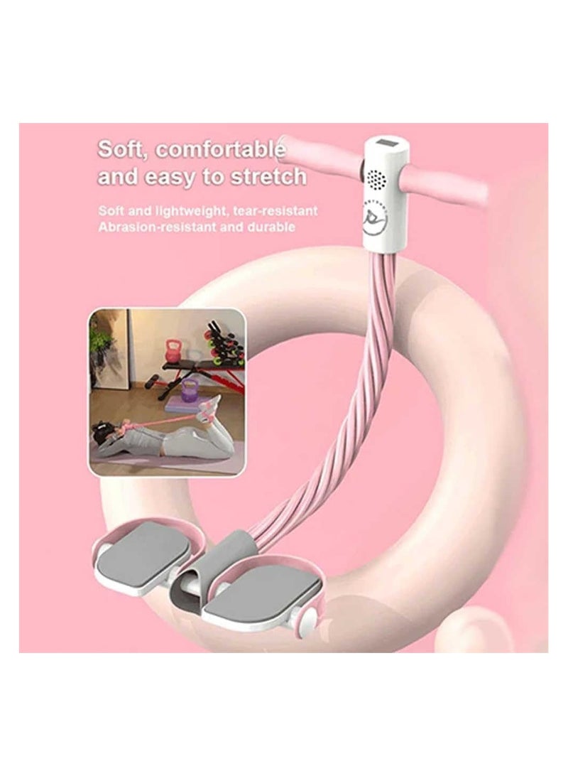 SYOSI Multifunction Tension Rope, 6-Tube Elastic Yoga Pedal Puller Resistance Rope, Multifunction Foot Pedal Resistance Band with counter, Natural Latex Tension Rope for Abdomen, Waist, Arm, Leg  - Image 4