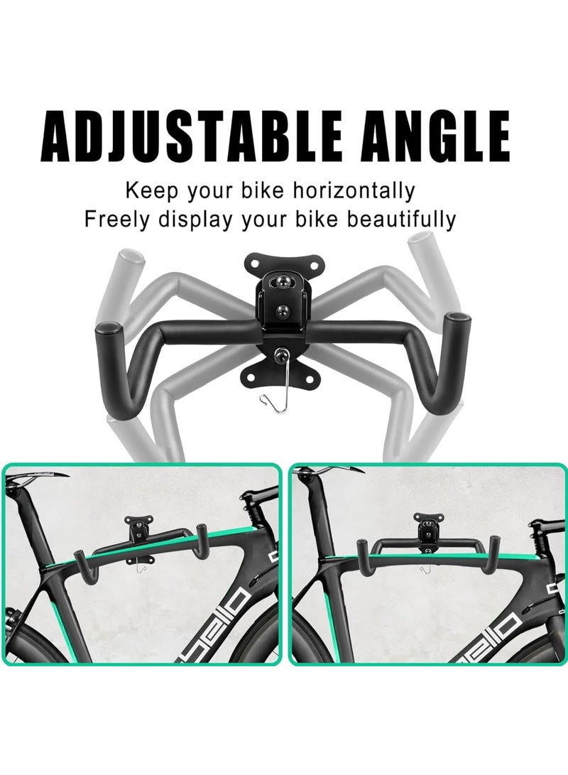 Soofam 2Pack Garage Bike Wall Rack, Adjustable Bicycle Hanger Wall Mount Storage, Horizontal Hook Holder for Hanging Mountain Bike,Road Bike,Hybrid Bike (Black) - Image 2