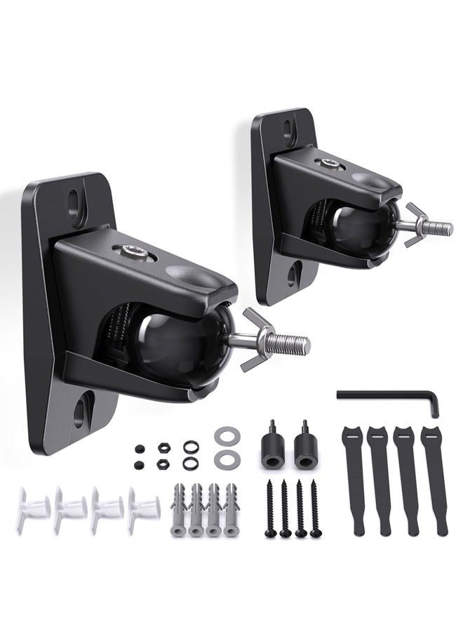 Borenbuir Surround Sound Speaker Wall Mount，Ceiling Mount Bracket for Universal Satellite, fits Keyhole and Thread Hole with 1/4 20 Threads, 5mm and 4mm One Pair，Black - Image 1