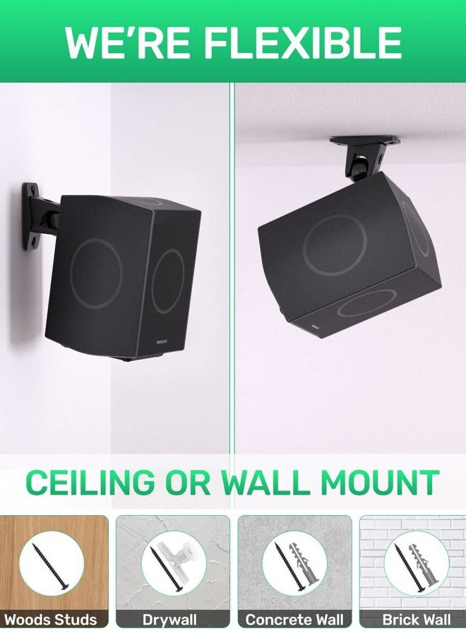 Borenbuir Surround Sound Speaker Wall Mount，Ceiling Mount Bracket for Universal Satellite, fits Keyhole and Thread Hole with 1/4 20 Threads, 5mm and 4mm One Pair，Black - Image 3
