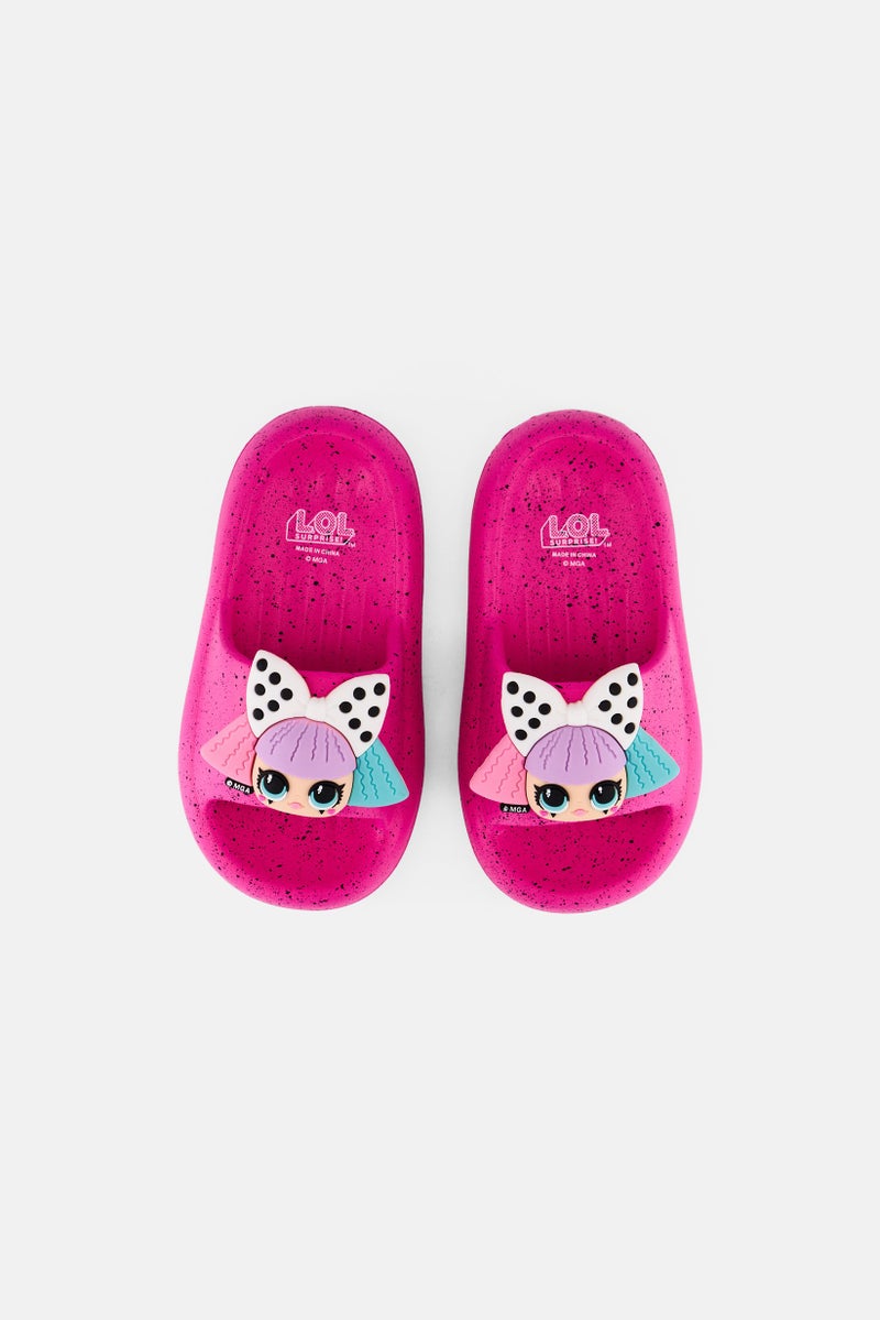 L.O.L. Surprise! Toddlers Girl Slip On Slides, Pink  - Image 3