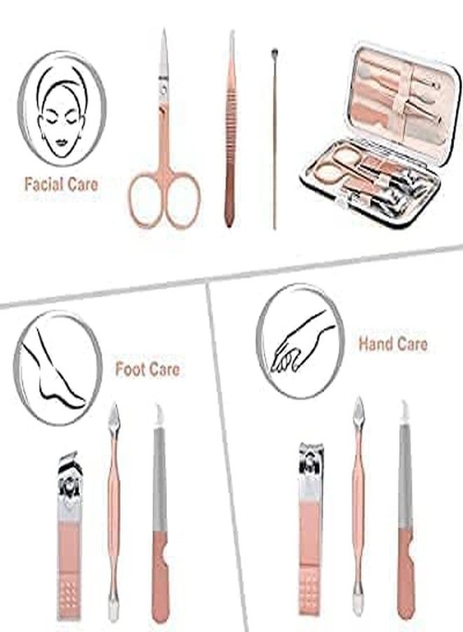 Pelikas 7 in 1 Stainless Steel Professional Manicure & Pedicure Kit For Women Includes Scissors A Nail cutter, Acne Remover needle, Blackhead Tool With Leather Case - Image 2