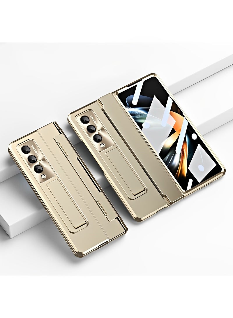 REOCLE Phone Case Phone Cover with Screen Protector Transparent Frosted Stand Hinge Phone Case for Samsung Galaxy Z Fold 3 Fold 4 Fold 5 - Image 2