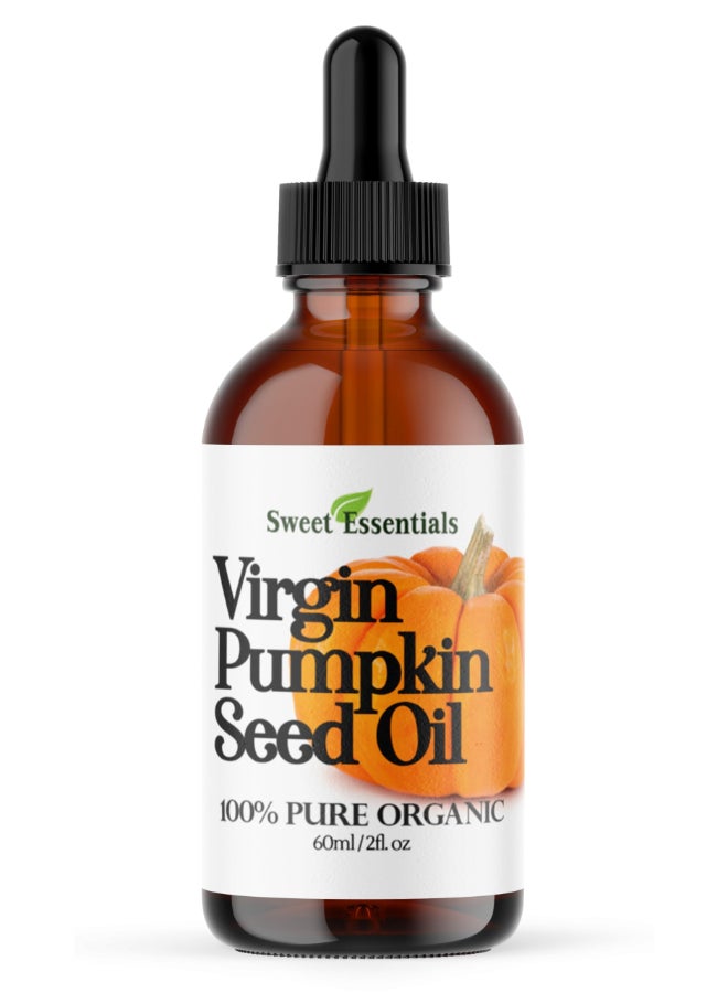 Sweet Essentials Organic Virgin Pumpkin Seed Oil Imported From Austria Various Sizes 100 Pure Unrefined ColdPressed Natural Moisturizer for Skin Hair Face 2 fl oz Glass - Image 3