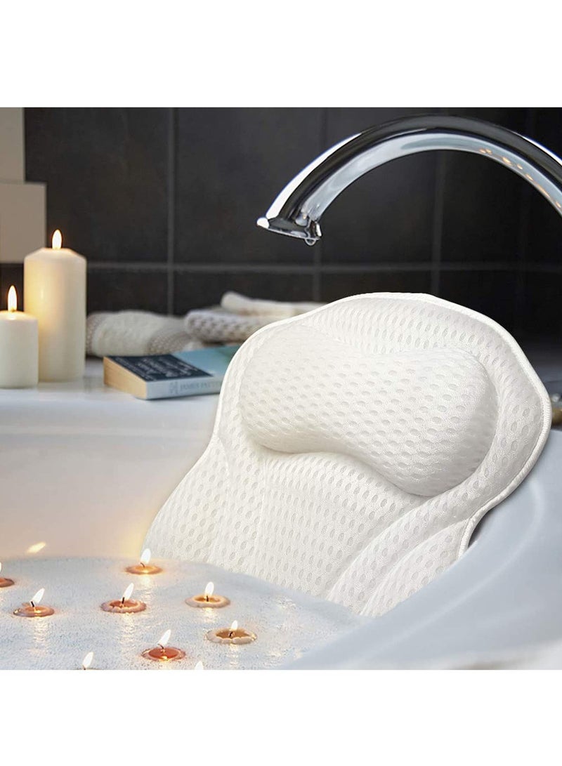 HOMESTAR Ergonomic 4D Air Mesh Bathtub Spa Pillow for Tub Neck and Back Support - Image 1