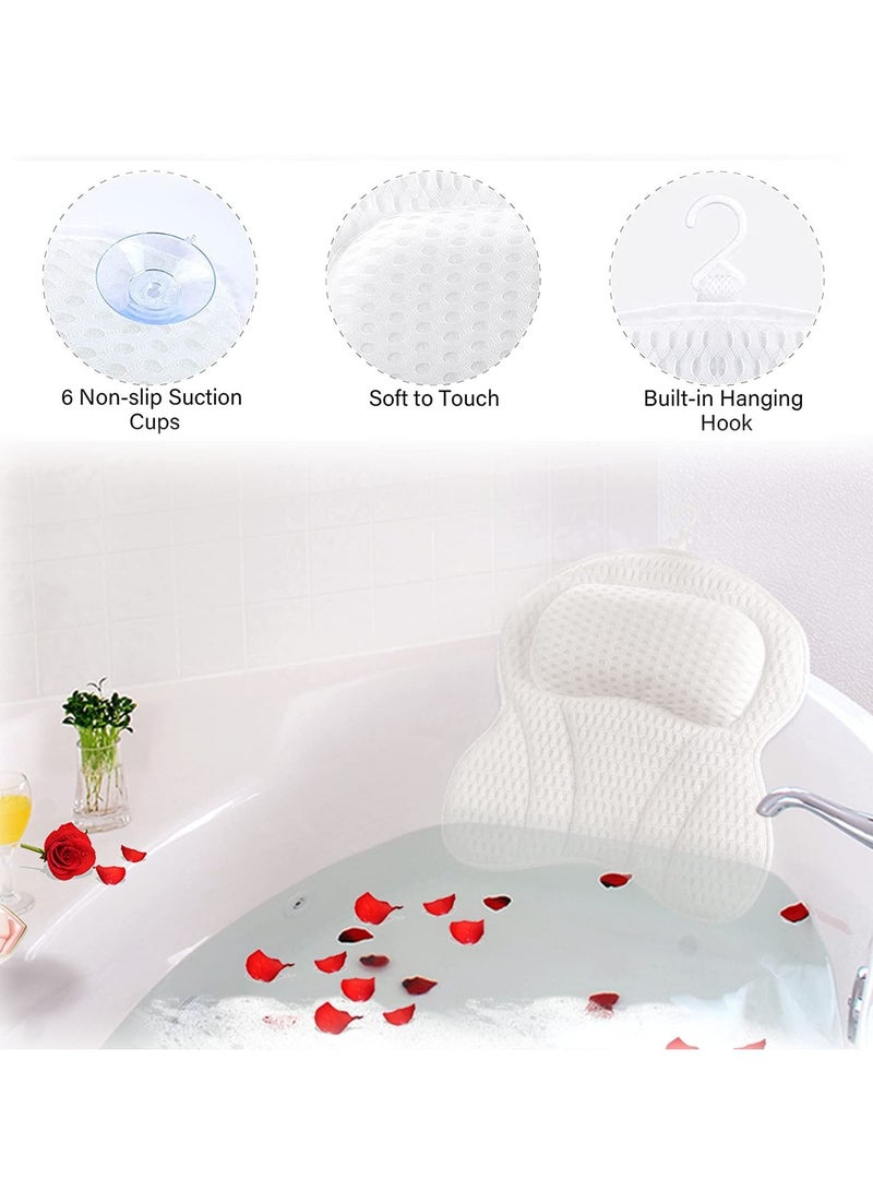 HOMESTAR Ergonomic 4D Air Mesh Bathtub Spa Pillow for Tub Neck and Back Support - Image 2