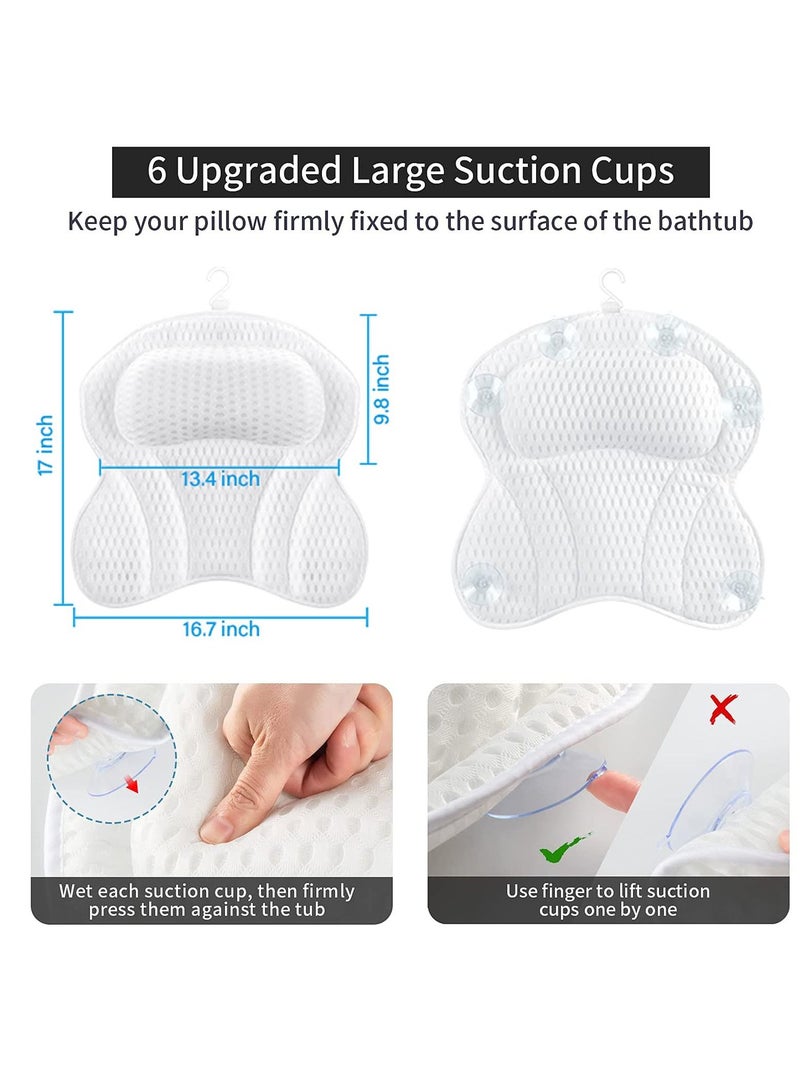 HOMESTAR Ergonomic 4D Air Mesh Bathtub Spa Pillow for Tub Neck and Back Support - Image 3