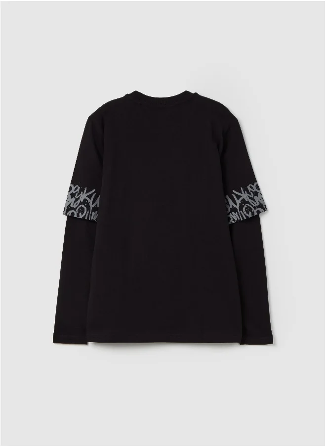 او في اس Long-sleeved T-shirt with print