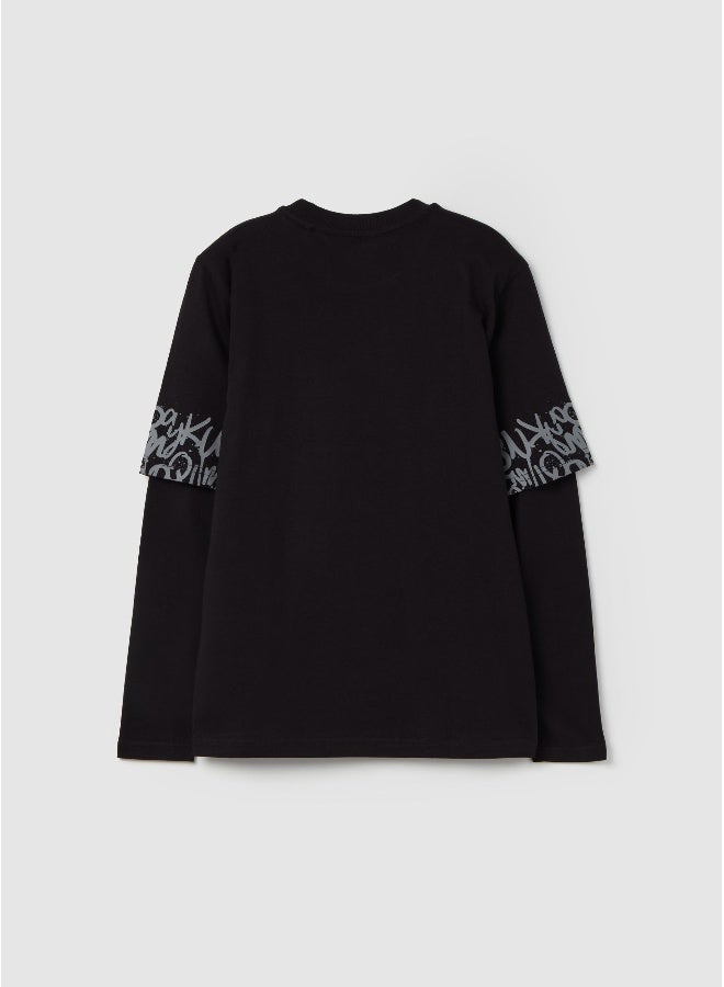 او في اس تيشيرت بأكمام طويلة وطبعة - Image 2