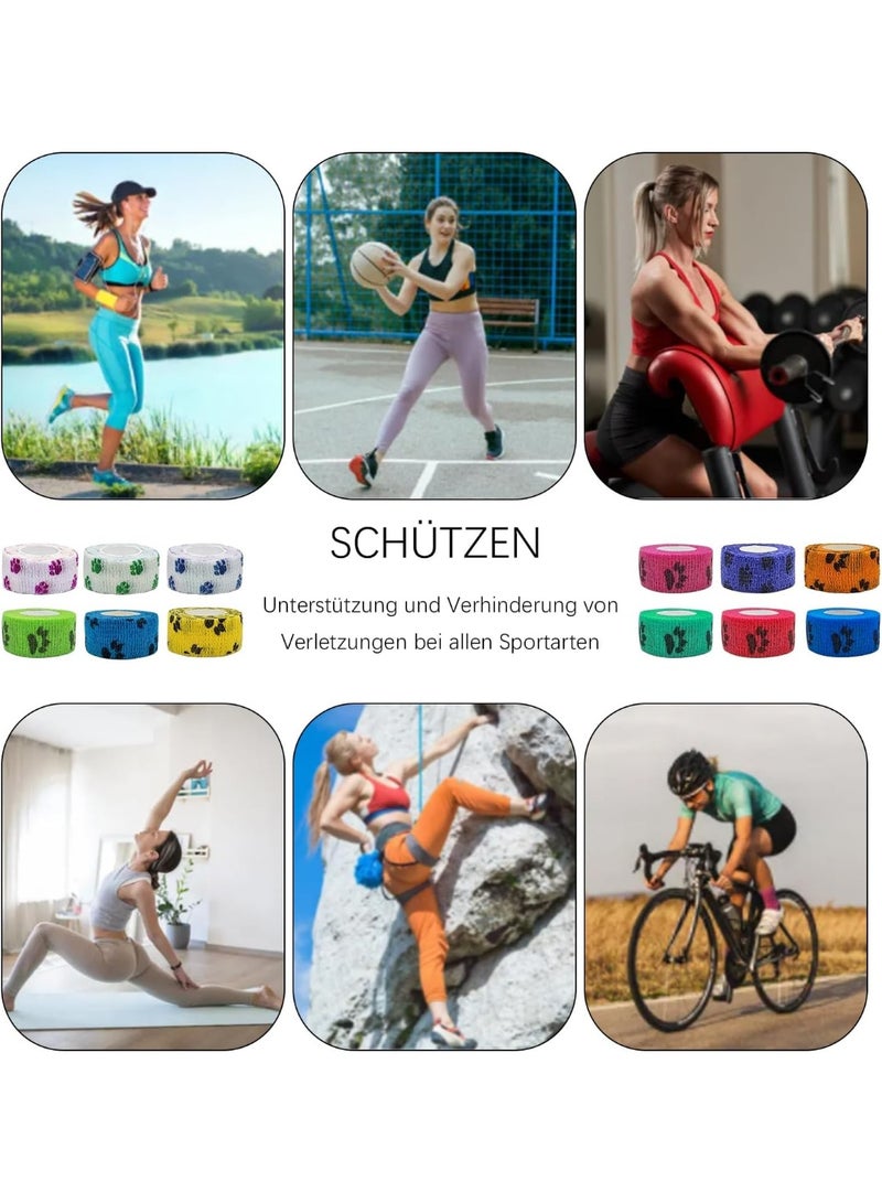 Meetion 12 Rolls Self-Adhesive Bandage Animal Bandage Dog Vet Wrap Pet Self-Adhesive Bandage for Fingers, Wrists, Knees, Ankle Sprains and Swelling - Image 5