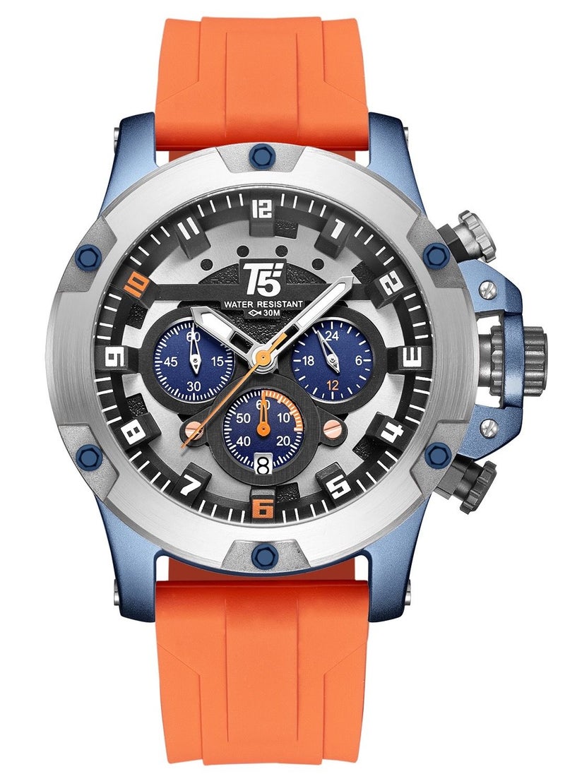 T5 - T5 Men's Chronograph Silicone strap Watch - Image 1