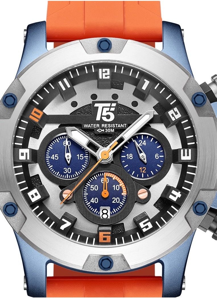 T5 - T5 Men's Chronograph Silicone strap Watch - Image 1