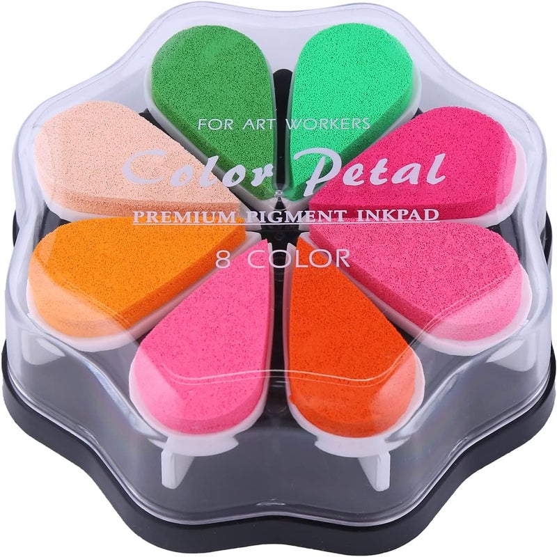 YPSelected Petal Ink Pads for Rubber Stamps Waterdrop Shaped Stamp Pads with 8 Assorted Colors (Set 1006) - Image 2
