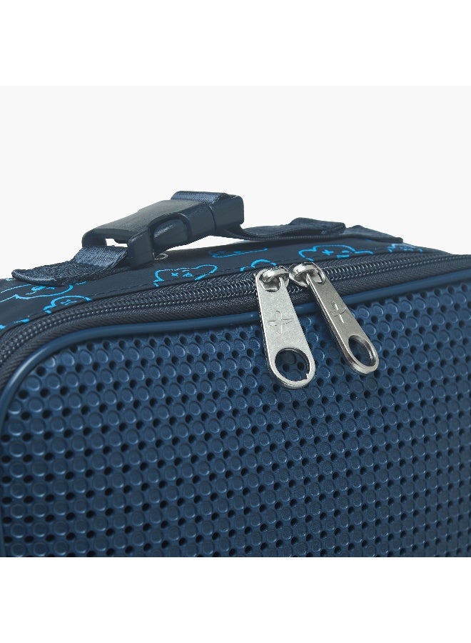 light_and_nine Lunch Bag-With Jibbitz-1 Cmprt With Zipper Closure- (Eva) Blue \ 26X18X8 - Image 4