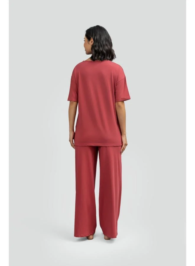نسيسيرا Side-Slit Ruby Long Lounge Set