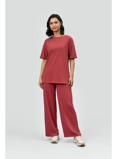 NeceSera Side-Slit Ruby Long Lounge Set
