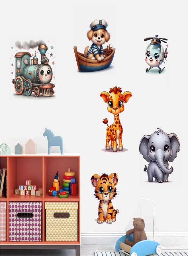 DREAM DECALS 'Cute Cartoon Animals Wall Stickers for Kids Room, PVC Vinyl, Multicolour, Size 120x120 cm, (Pack of 1) - Image 2