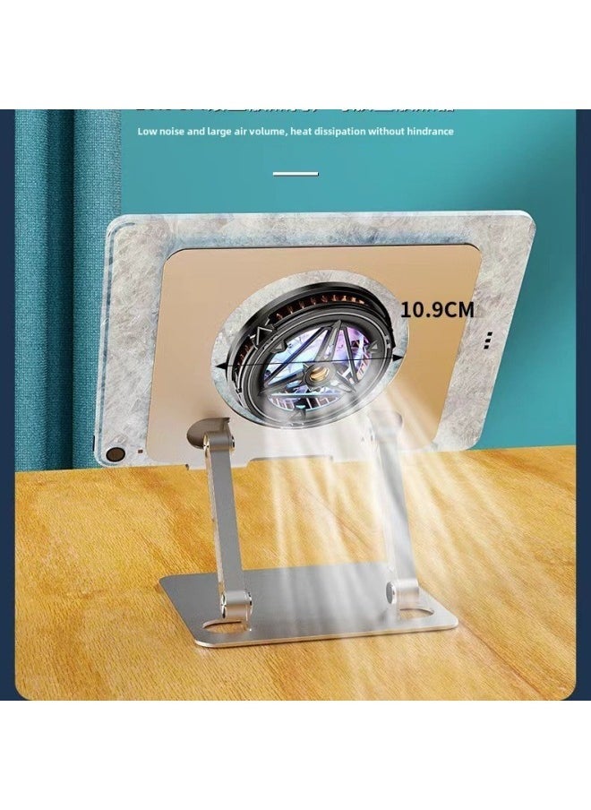 Mobile Phone Tablet PC Bracket 360 Rotating Folding Cooling Rack Suitable For IPad Learning Machine Game Chicken Eating Bracket-Color:Px03-1 Silver (free Rotation)-Applicable Size:4-13 Inch Universal - Image 5