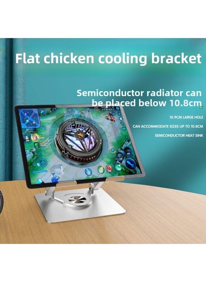 Mobile Phone Tablet PC Bracket 360 Rotating Folding Cooling Rack Suitable For IPad Learning Machine Game Chicken Eating Bracket-Color:Px03-1 Silver (free Rotation)-Applicable Size:4-13 Inch Universal - Image 4