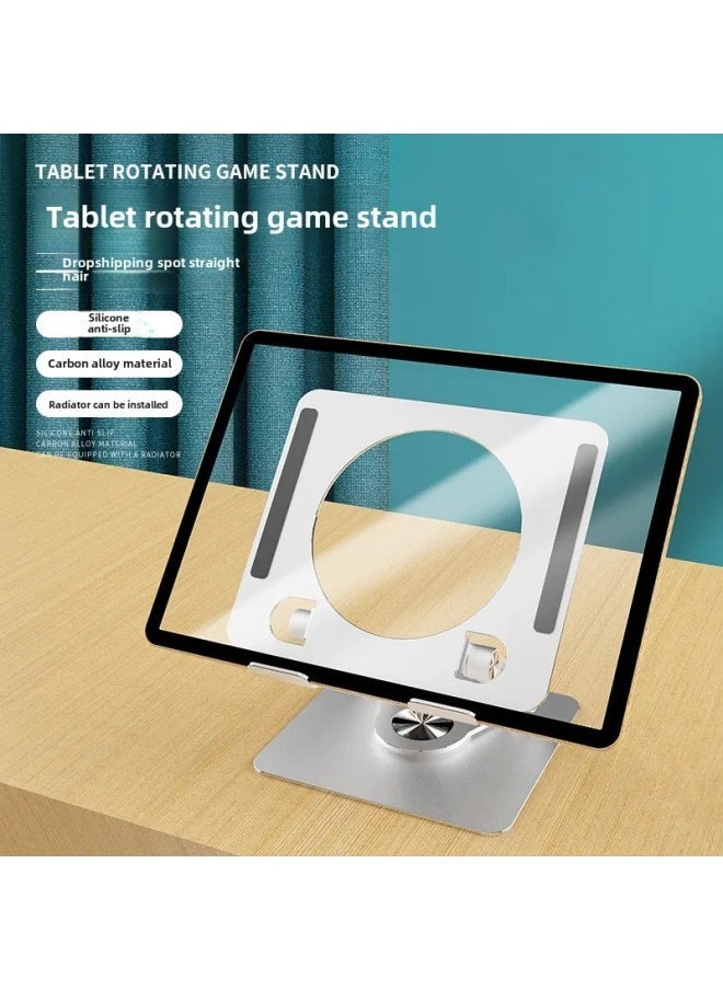 Mobile Phone Tablet PC Bracket 360 Rotating Folding Cooling Rack Suitable For IPad Learning Machine Game Chicken Eating Bracket-Color:Px03-1 Silver (free Rotation)-Applicable Size:4-13 Inch Universal - Image 2