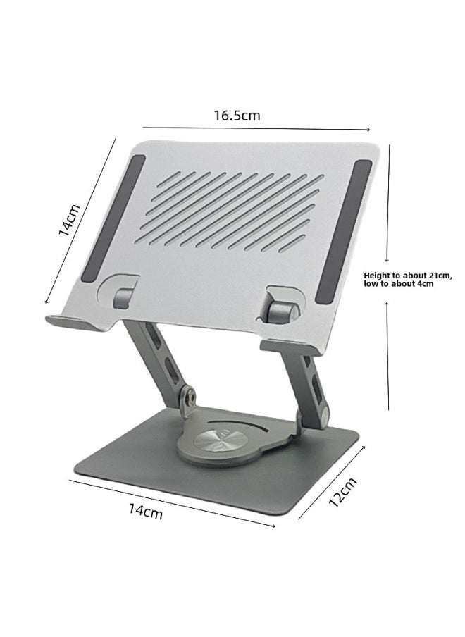 Mobile Phone Tablet PC Bracket 360 Rotating Folding Cooling Rack Suitable For IPad Learning Machine Game Chicken Eating Bracket-Color:Px03-1 Silver (free Rotation)-Applicable Size:4-13 Inch Universal - Image 1
