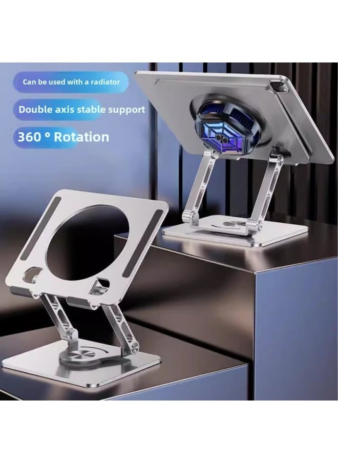 Mobile Phone Tablet PC Bracket 360 Rotating Folding Cooling Rack Suitable For IPad Learning Machine Game Chicken Eating Bracket-Color:Px03-1 Silver (free Rotation)-Applicable Size:4-13 Inch Universal - Image 3