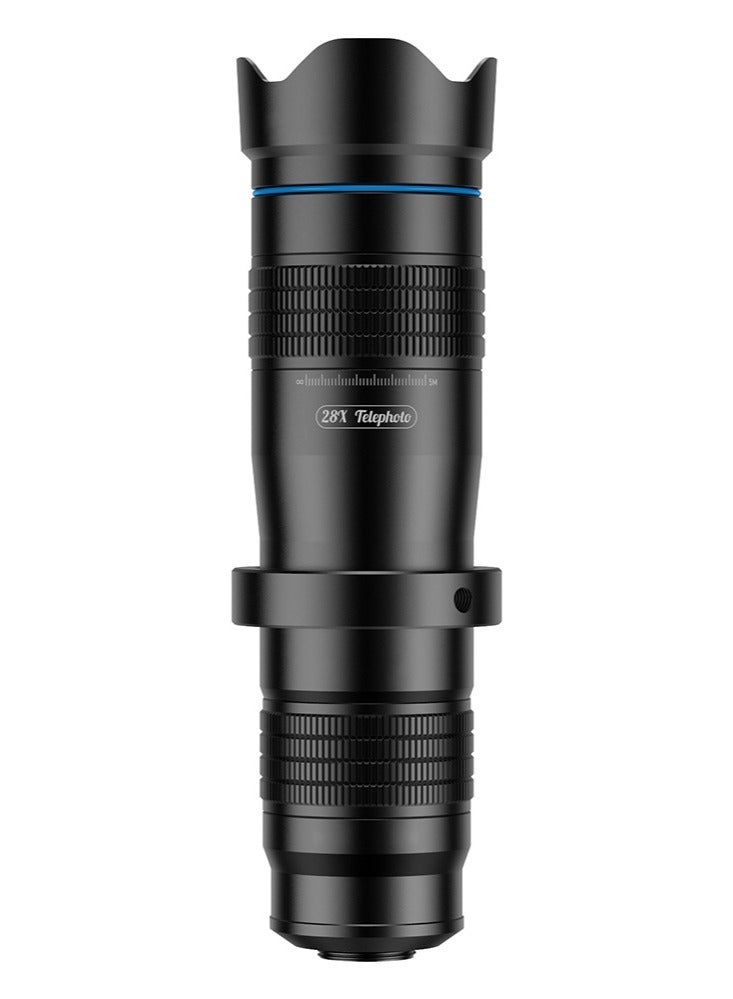 APEXEL عدسة تليفوتوغرافي أحادية الأنبوب معدنية APL-JS28X HD 28X مع تركيز يدوي لمعظم الهواتف الذكية للسفر والأحداث الرياضية والحفلات الموسيقية ومشاهدة الطيور - Image 5