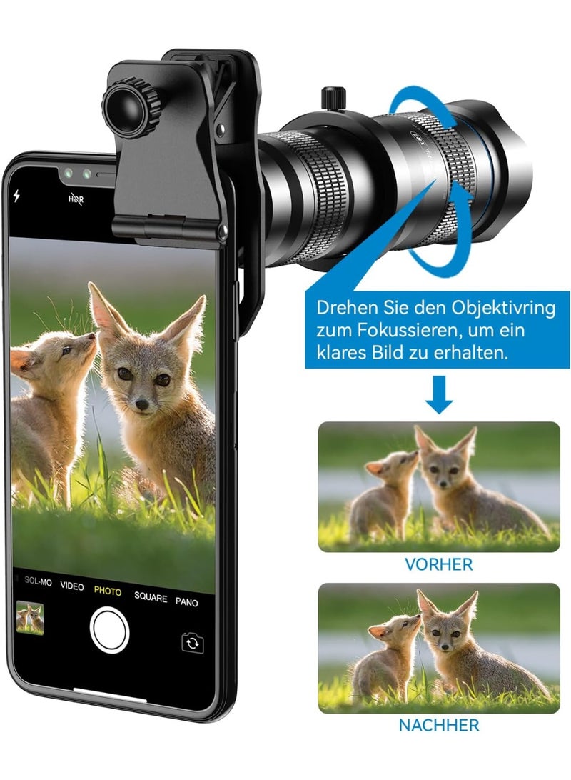 APEXEL عدسة تليفوتوغرافي أحادية الأنبوب معدنية APL-JS28X HD 28X مع تركيز يدوي لمعظم الهواتف الذكية للسفر والأحداث الرياضية والحفلات الموسيقية ومشاهدة الطيور - Image 3