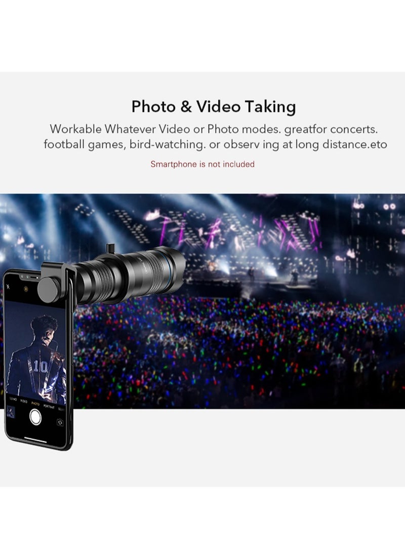 APEXEL - APL-JS28X HD 28X Metal Single-tube Telescope Phone Telephoto Lens with Manual Focus for Most Smartphones for Traveling Sport Events Concert Bird Watching Photography - Image 1