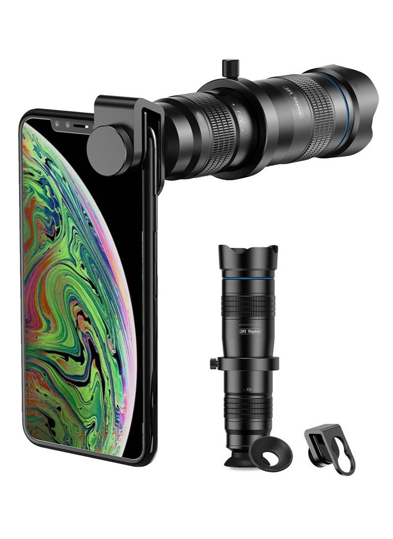 APEXEL - APL-JS28X HD 28X Metal Single-tube Telescope Phone Telephoto Lens with Manual Focus for Most Smartphones for Traveling Sport Events Concert Bird Watching Photography - Image 1