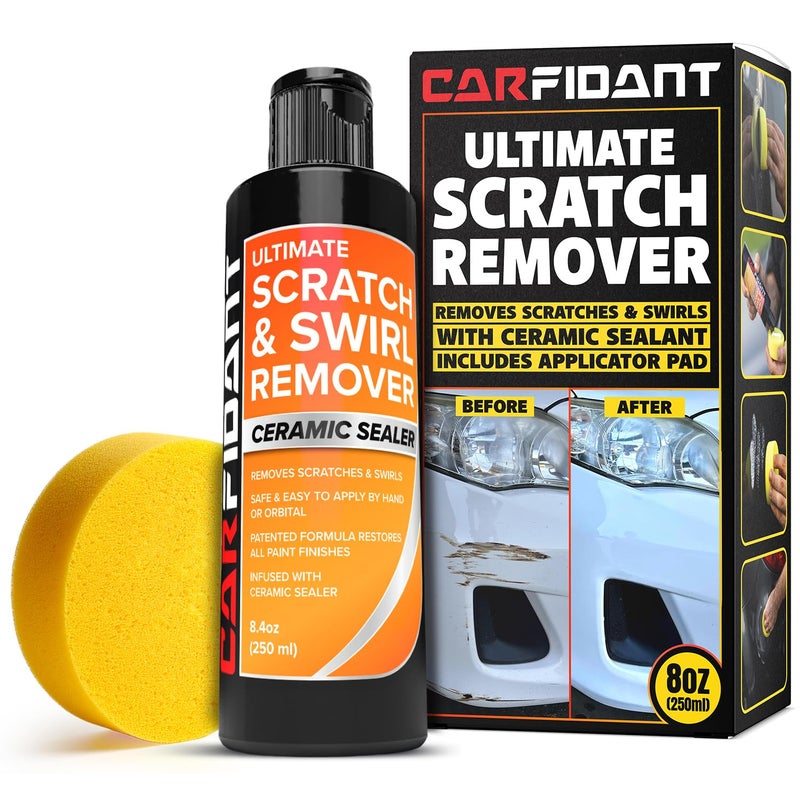 Carfidant Scratch Repair and Swirl Remover Car Paint Scratch Remover Restorer Kit with Buffer Pad Polishing Waxing Kits Compound for Vehicles Paint Repair 84 fl Oz